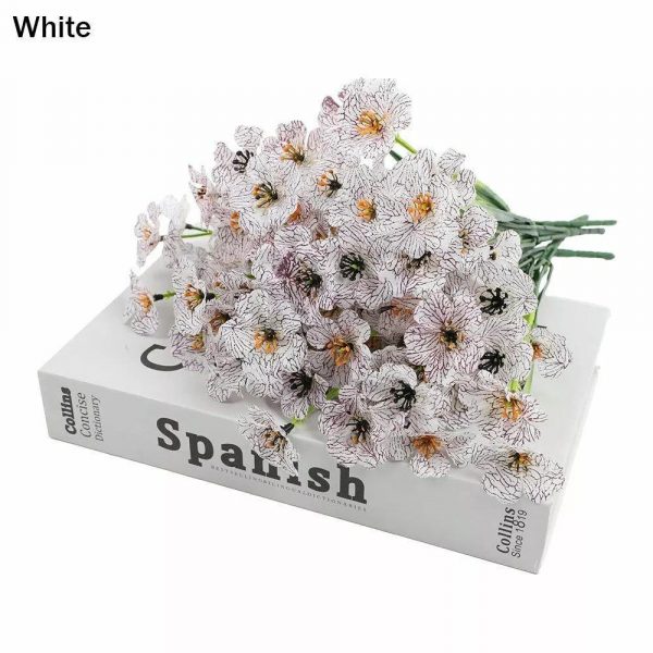 10 Bunches of Artificial Flowers Plastic Fake Plants UV Resistant Home In/Outdoor Garden Décor