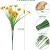 10 Bunches of Artificial Flowers Plastic Fake Plants UV Resistant Home In/Outdoor Garden Décor