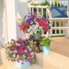 10 Bunches of Artificial Flowers Plastic Fake Plants UV Resistant Home In/Outdoor Garden Décor