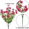 10 Bunches of Artificial Flowers Plastic Fake Plants UV Resistant Home In/Outdoor Garden Décor