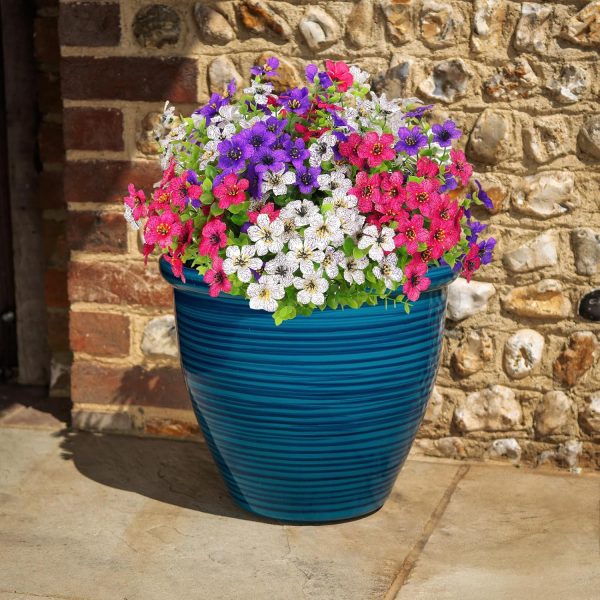 10 Bunches of Artificial Flowers Plastic Fake Plants UV Resistant Home In/Outdoor Garden Décor