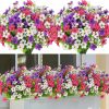 10 Bunches of Artificial Flowers Plastic Fake Plants UV Resistant Home In/Outdoor Garden Décor