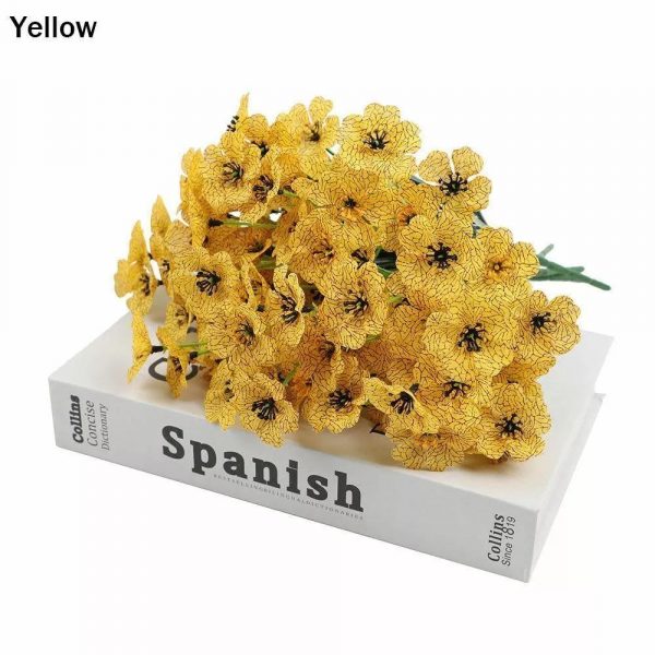 10 Bunches of Artificial Flowers Plastic Fake Plants UV Resistant Home In/Outdoor Garden Décor