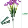 10 Bunches of Artificial Flowers Plastic Fake Plants UV Resistant Home In/Outdoor Garden Décor