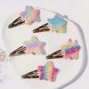 10-Pack Gradient Star Hair Clips, Casual Style Polyester