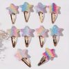 10-Pack Gradient Star Hair Clips, Casual Style Polyester